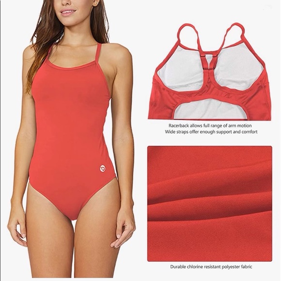 Baleaf Women's Athletic One Piece Swimsuit Training Racerback Swimwear Bathing - Picture 8 of 9